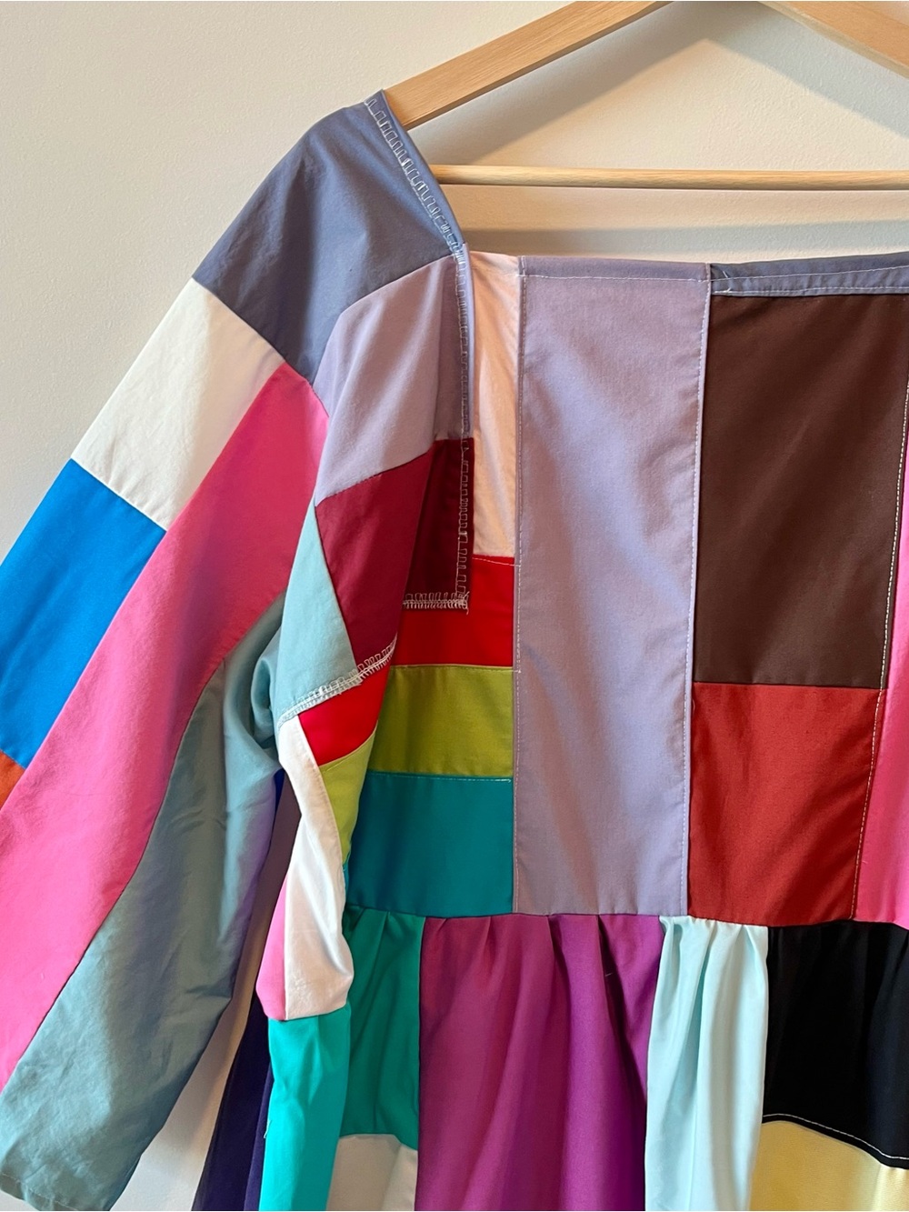 Handmade Quilted Patchwork Colorblock Dress SKU 06151 - Picture 6 of 15